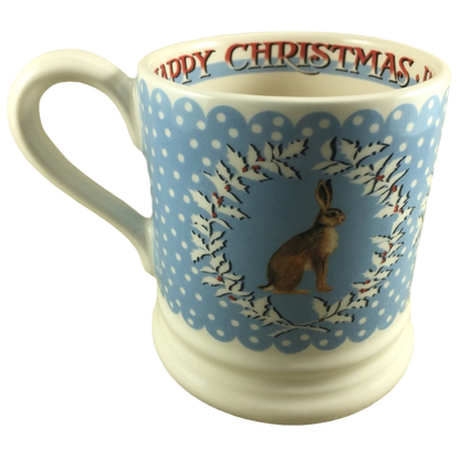 Happy Christmas Wreath Hare Mug Emma Bridgewater