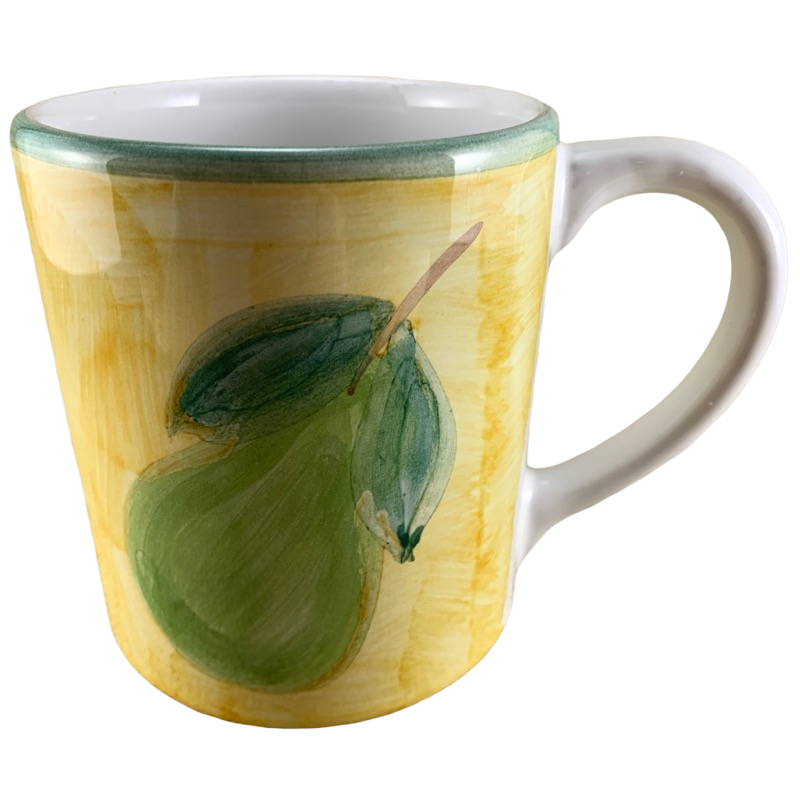 Frutta Pear And Plums Hand Painted Made In Italy Mug Caleca