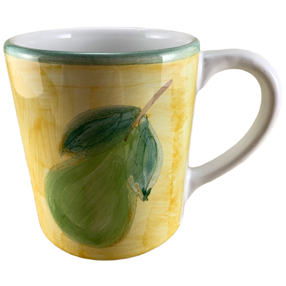 Frutta Pear And Plums Hand Painted Made In Italy Mug Caleca