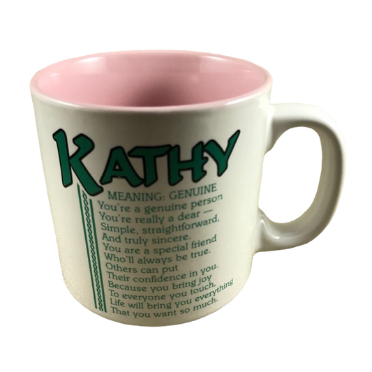 KATHY Poetry Name Green Font Mug Papel