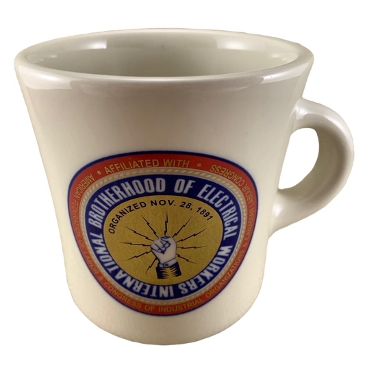 Petrelli Electric Co. International Brotherhood Of Electrical Workers Mug Homer Laughlin China