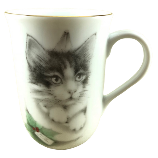 Merry Christmas Kitten In A Stocking With Holly Jonah's Workshop Mug Otagiri