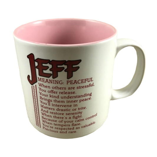 JEFF Poetry Name Pink Interior Mug Papel