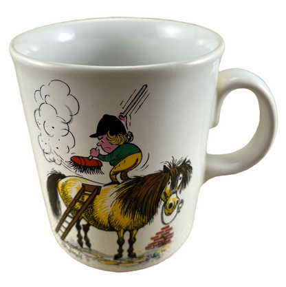 Man Sweeping A Horse Norman Thelwell Grays Thelwell Productions Mug Aldridge