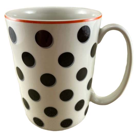 Kate Spade Things We Love Black Polka Dots With Red Trim Mug Lenox