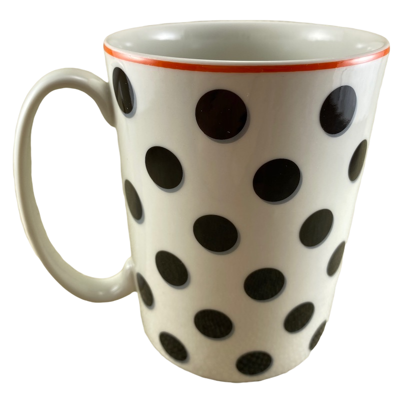 Kate Spade Things We Love Black Polka Dots With Red Trim Mug Lenox