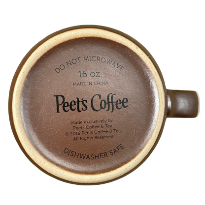 Peet's Coffee & Tea 16oz Two Tone Pottery Style Mug