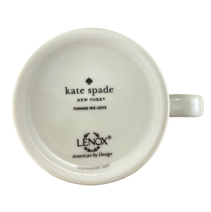 Kate Spade Things We Love Black Polka Dots With Red Trim Mug Lenox