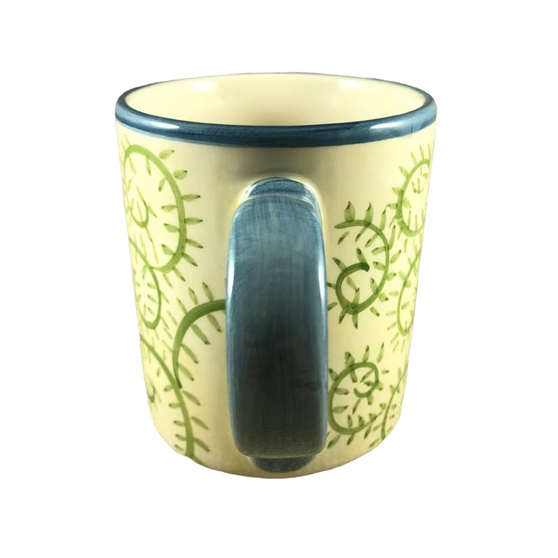 Allegra Swirls Pattern Blue Handle And Blue Trim Mug Pottery Barn