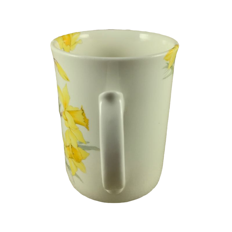 Yellow Flowers And Fancy Handle Mug Crochendy Crefftau'r Cantref
