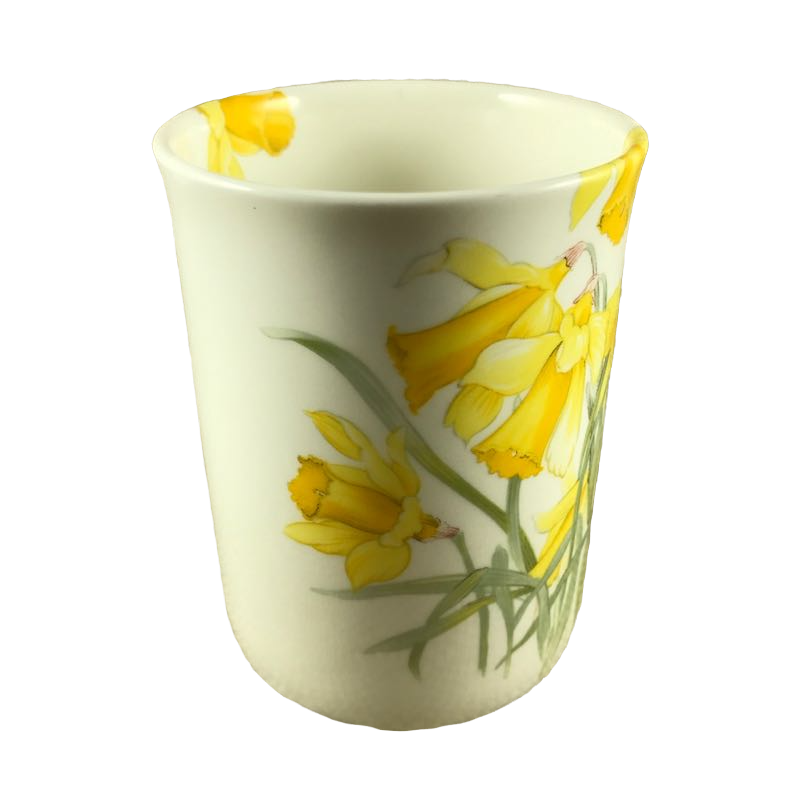 Yellow Flowers And Fancy Handle Mug Crochendy Crefftau'r Cantref