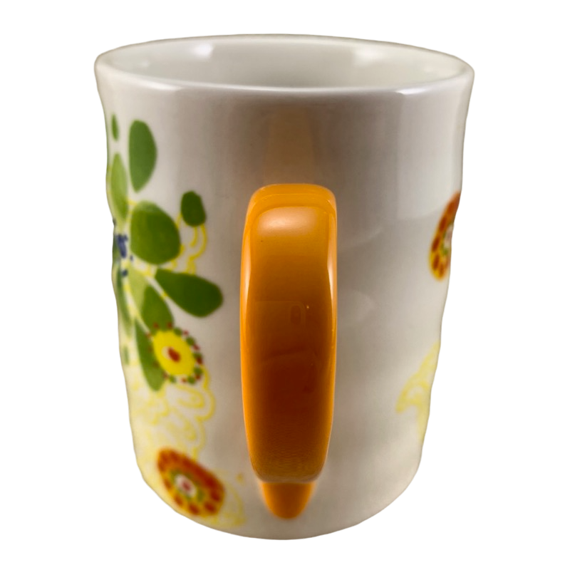 Biscuit Floral Mug Orange Handle Anthropologie