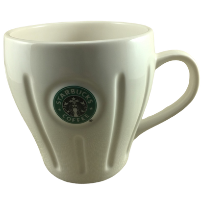 Barista White Ribbed Embossed Siren Mug 2003 Starbucks