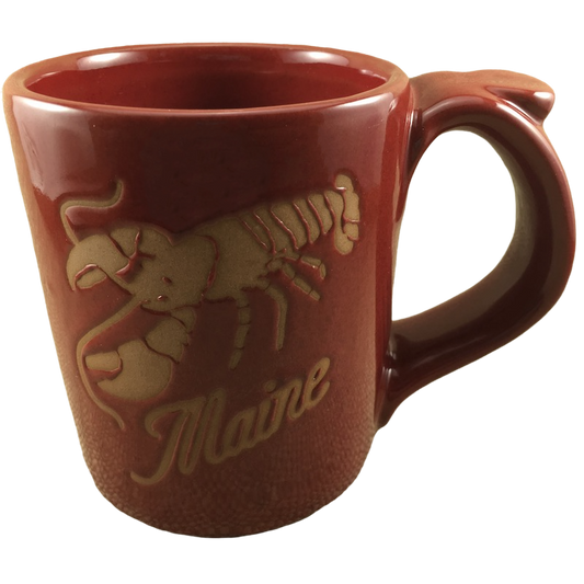 Maine Lobster Red Diner Pottery Mug With Thumbrest
