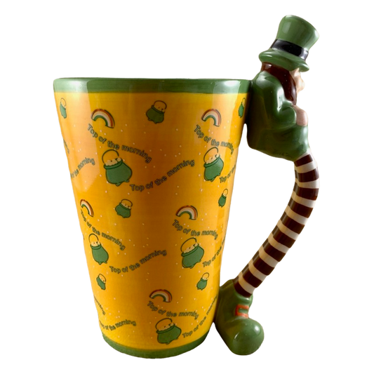 Top Of The Morning Leprechaun Long Legs 3D Figural Handle Mug