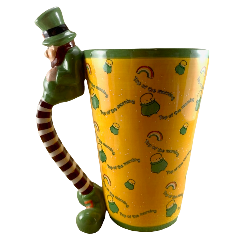Top Of The Morning Leprechaun Long Legs 3D Figural Handle Mug