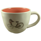 Rae Dunn Bicycle With Bunny And Pink Bow White Exterior Orange Interior Mug Magenta