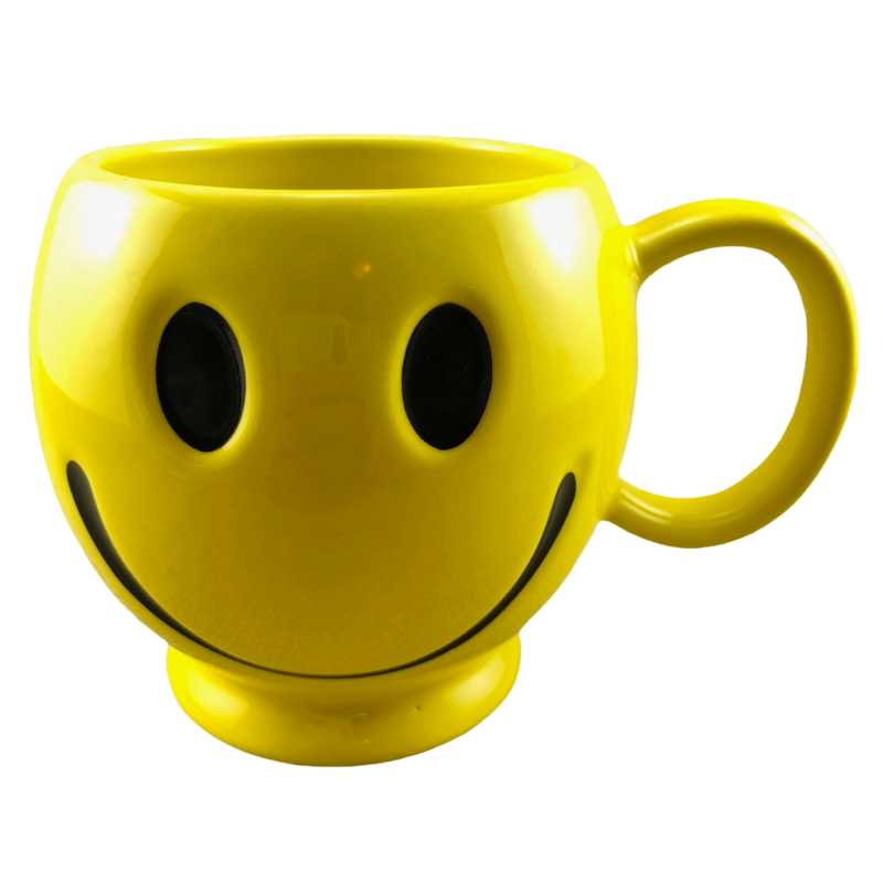 Corner Bakery Cafe Smiley Face Pedestal Mug