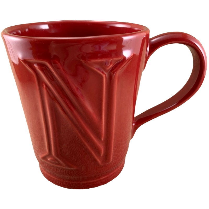 A-Z Letter "N" Monogram Initial Red Mug Pottery Barn