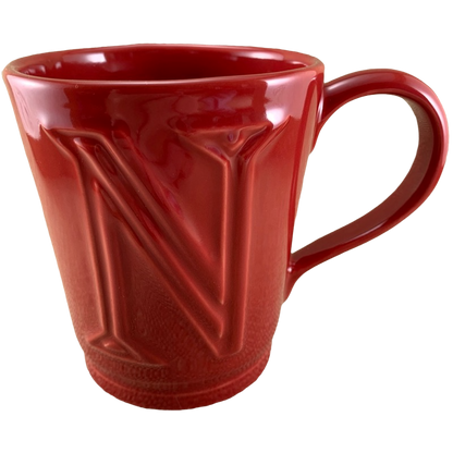 A-Z Letter "N" Monogram Initial Red Mug Pottery Barn