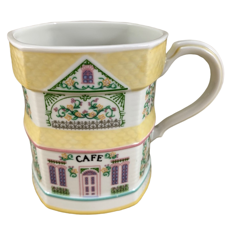 The Lenox Village Yellow Coffee Mugs Lenox