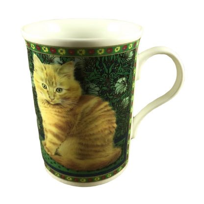 Orange Cat On Flowered Background Mug Crown Trent