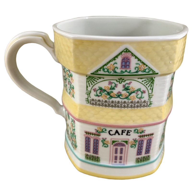 The Lenox Village Yellow Coffee Mugs Lenox