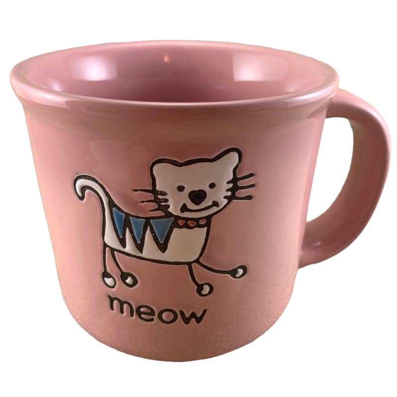 Meow Embossed Pink Cat Mug Petrageous Designs