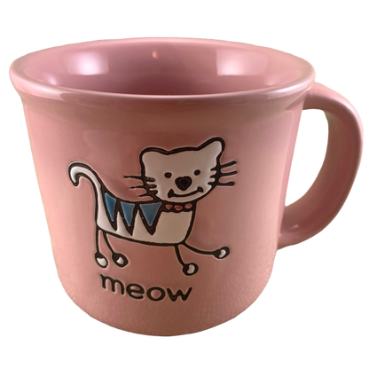 Meow Embossed Pink Cat Mug Petrageous Designs