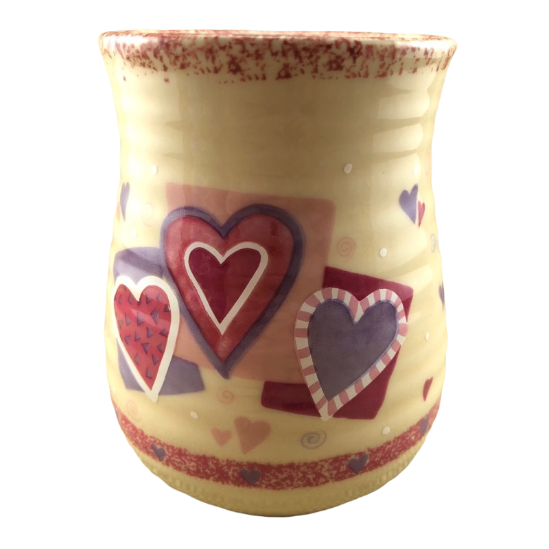 Hearts Pottery Style Mug Papel