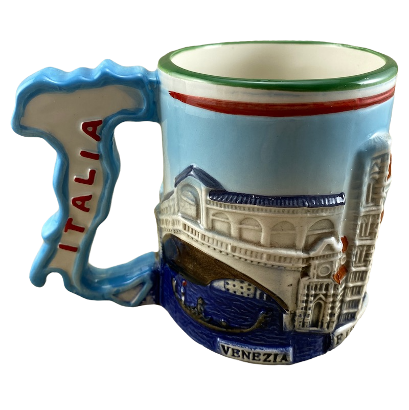 Italia Italy 3d Embossed Figural Mug