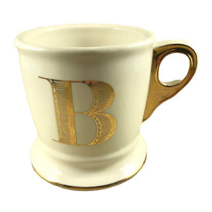 Letter "B" Monogram Initial Gold Accents With Footed Base Mug Anthropologie