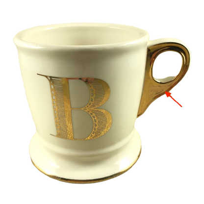 Letter "B" Monogram Initial Gold Accents With Footed Base Mug Anthropologie