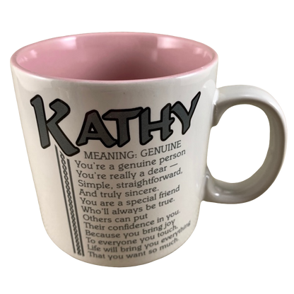KATHY Poetry Name Gray Font Pink Interior Mug Papel