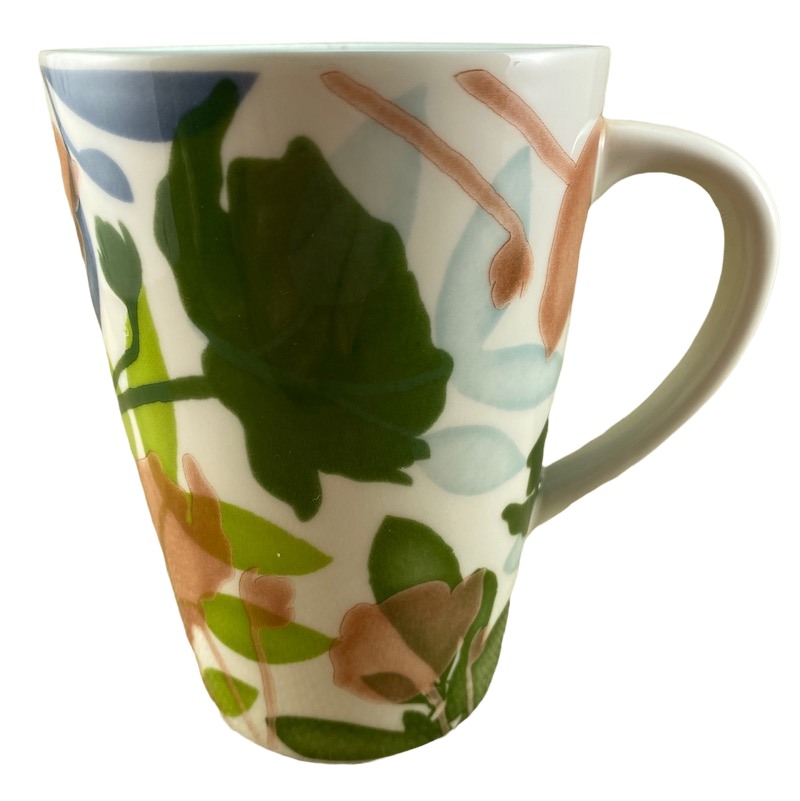 Watercolor Floral Pattern Green Interior Mug Starbucks
