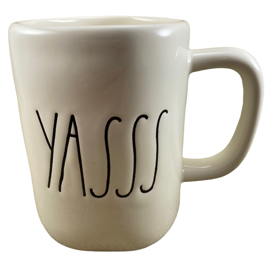 Rae Dunn Artisan Collection YASSS Cream Interior Mug Magenta