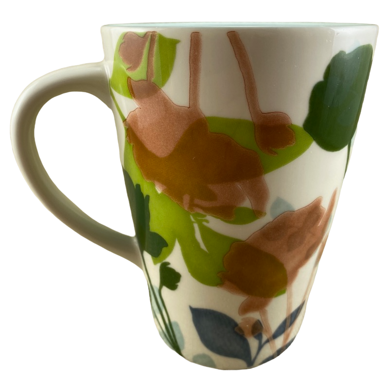 Watercolor Floral Pattern Green Interior Mug Starbucks