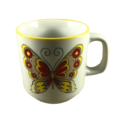 Colorful Butterfly Mug Porcelana Steatita Brasil