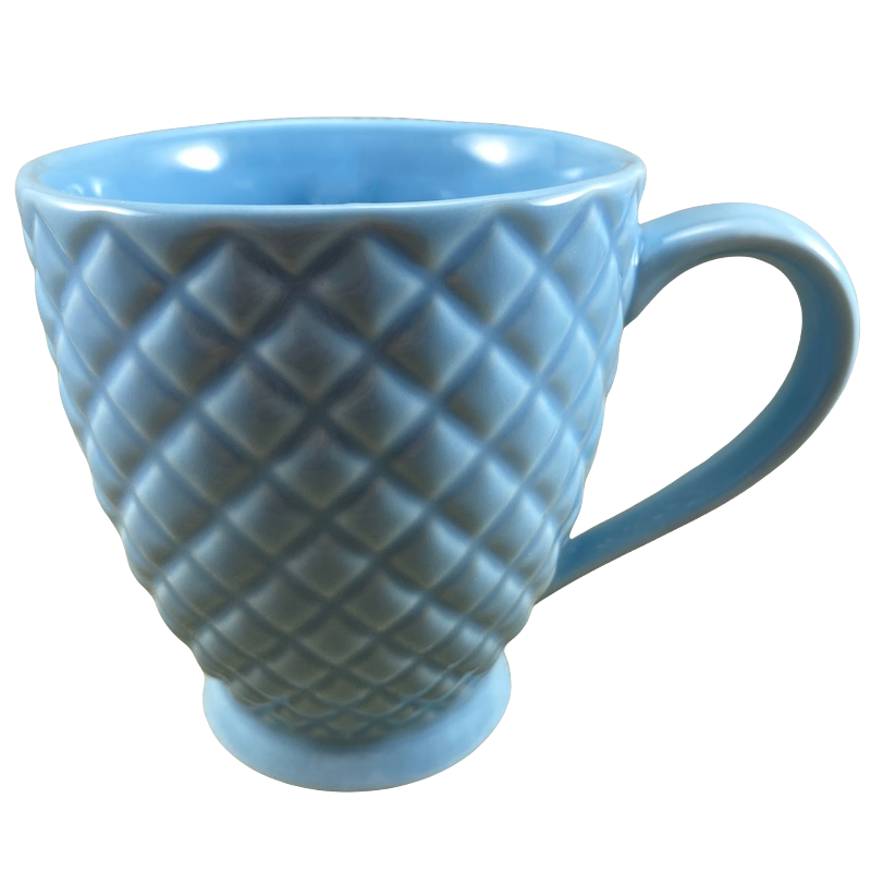 Quilted Diamond Embossed Baby Blue Mug Starbucks NEW