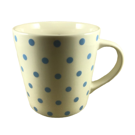Starbucks Barista White Mug With Blue Polka Dots Mug Starbucks