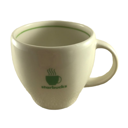 Barista Abbey Green Accents Small White Mug 2003 Starbucks
