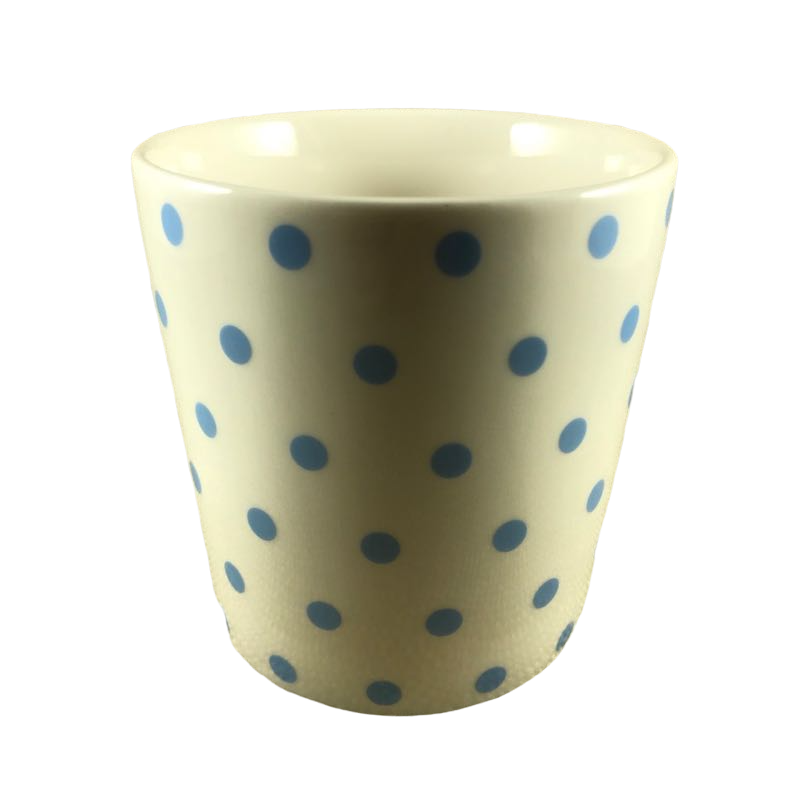 Starbucks Barista White Mug With Blue Polka Dots Mug Starbucks