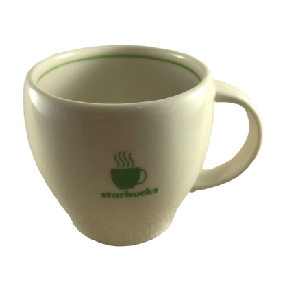 Barista Abbey Green Accents Small White Mug 2003 Starbucks