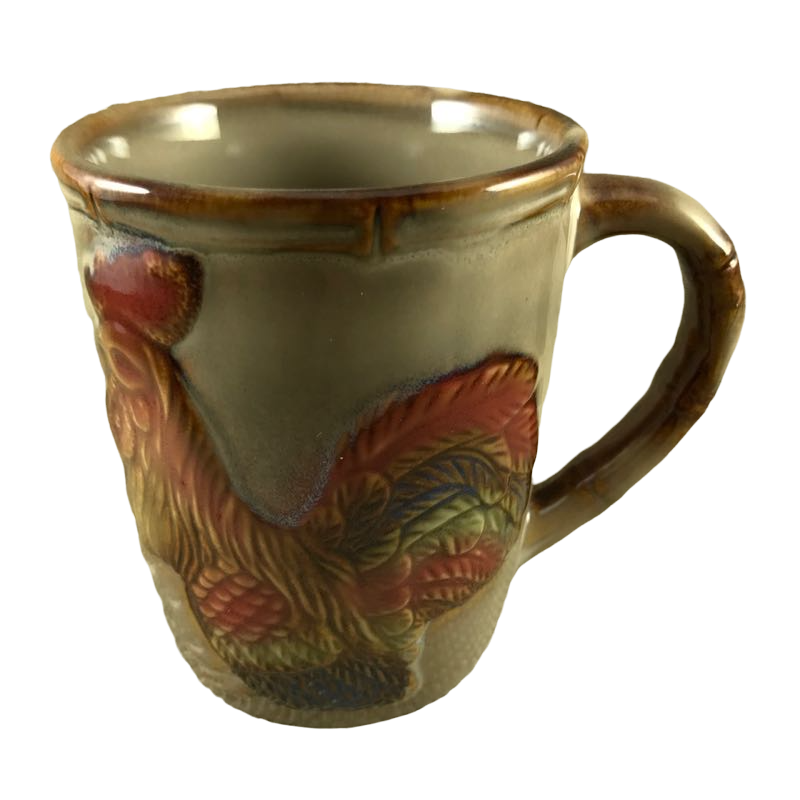 Embossed Colorful Rooster Mug