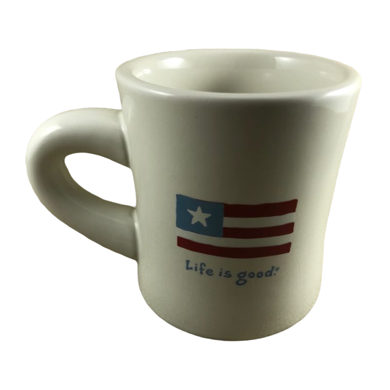 Life Is Good Flag Beige Mug