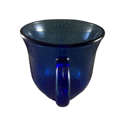 Cobalt Blue Glass Leaves Sunflower On Bottom Mug Fortecrisa