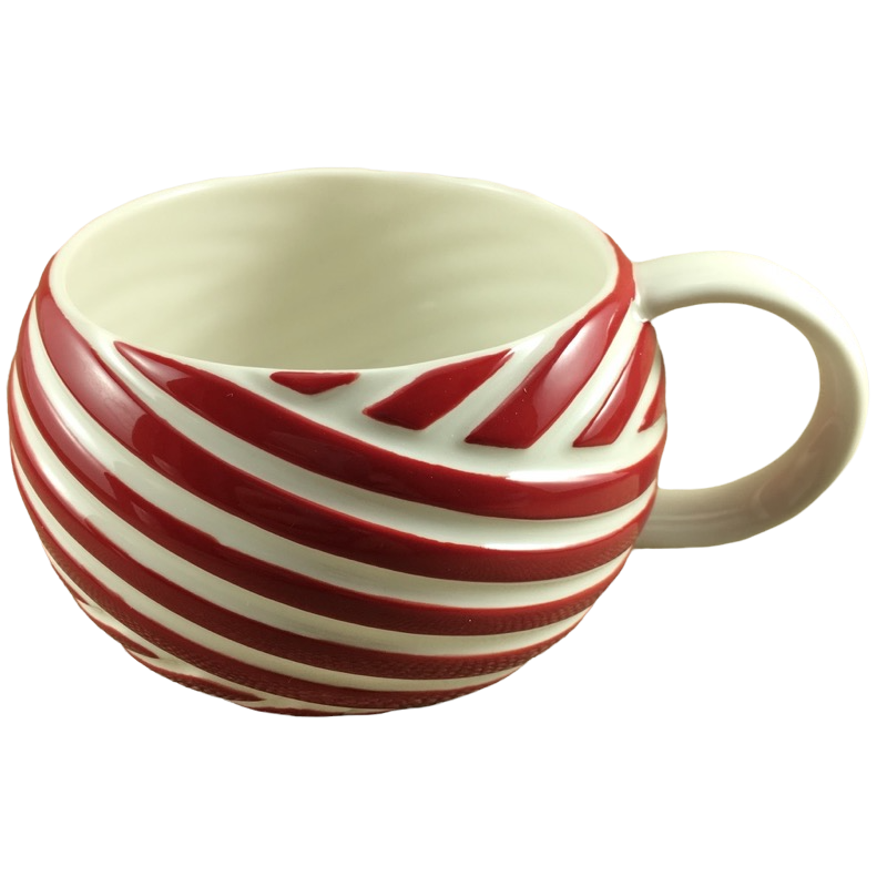 Starbucks Christmas Mug With Siren Logo & Peppermint Striped Handle