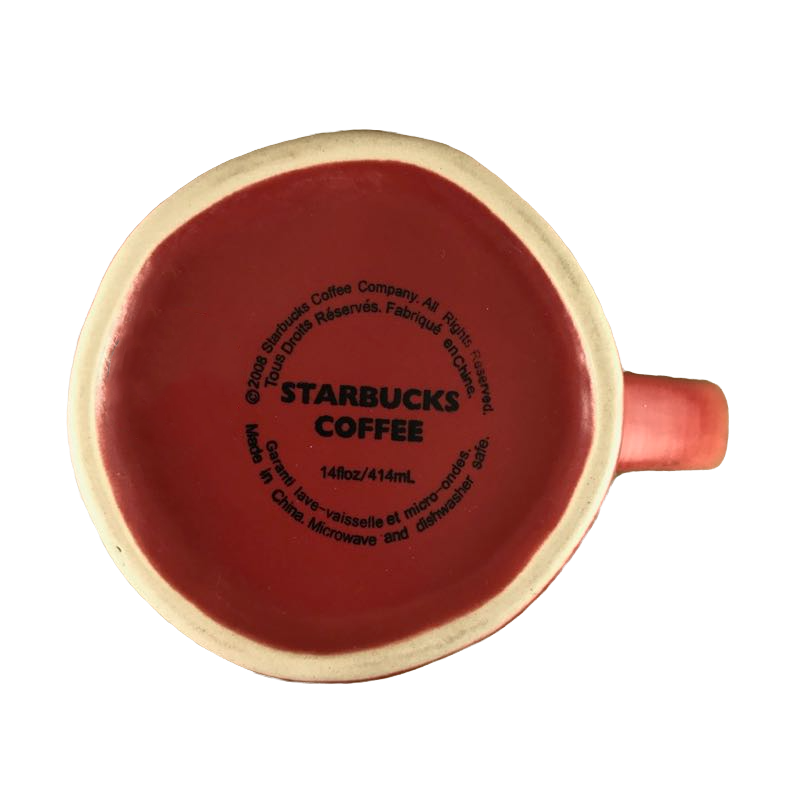 White Dots And Lines Red Mug Starbucks