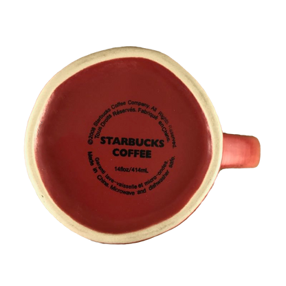 White Dots And Lines Red Mug Starbucks