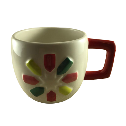 Colorful Snowflakes With Red Rectangular Handle Mug Target